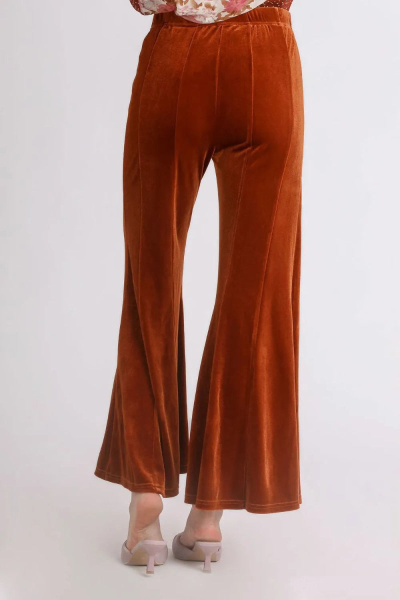 Umgee High Rise Elastic Waist Flare Pants for Women - Love Salve 