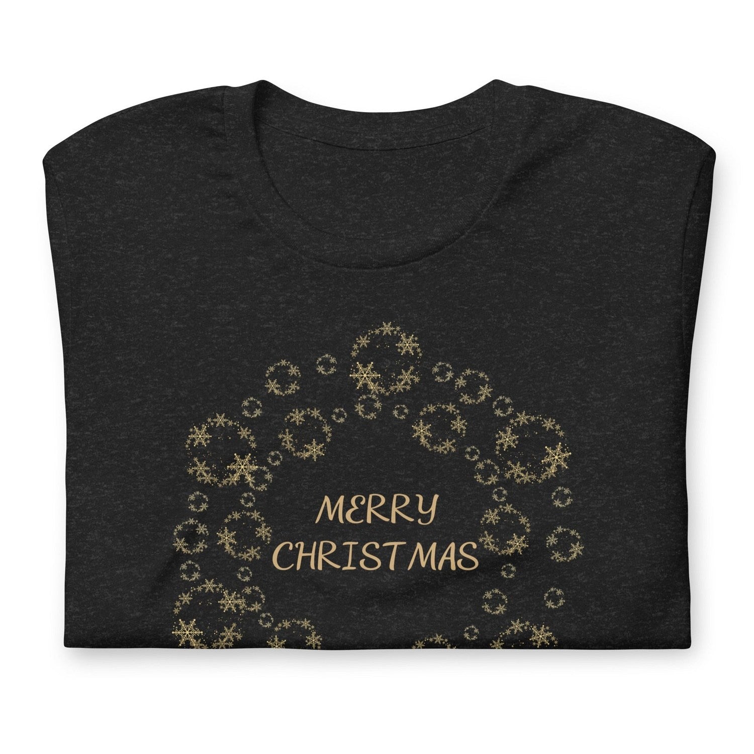 Gold Merry Christmas Tee Shirt Crew Neck, V Neck, Long Sleeve MM
