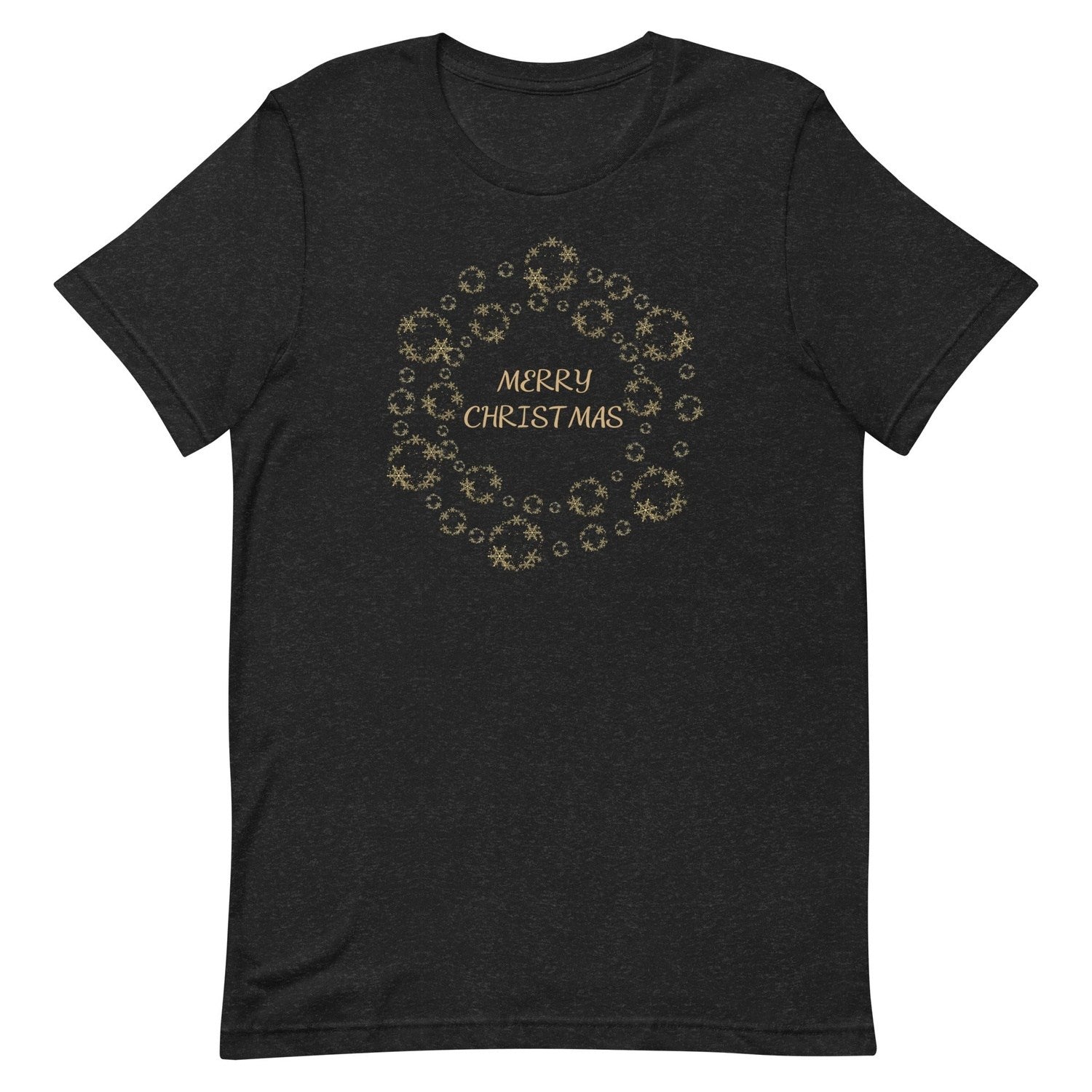 Gold Merry Christmas Tee Shirt Crew Neck, V Neck, Long Sleeve MM