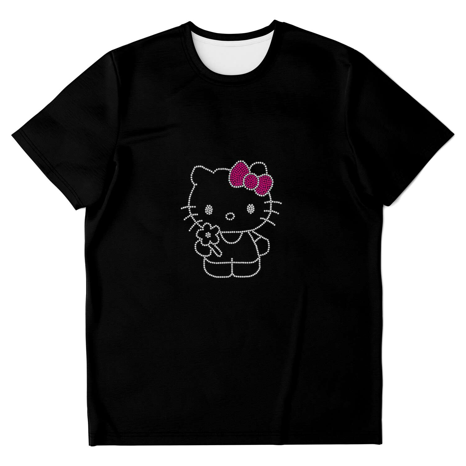 Rhinestone Pretty Kitty Tee Shirt Crew Neck V Neck Tank Top MM