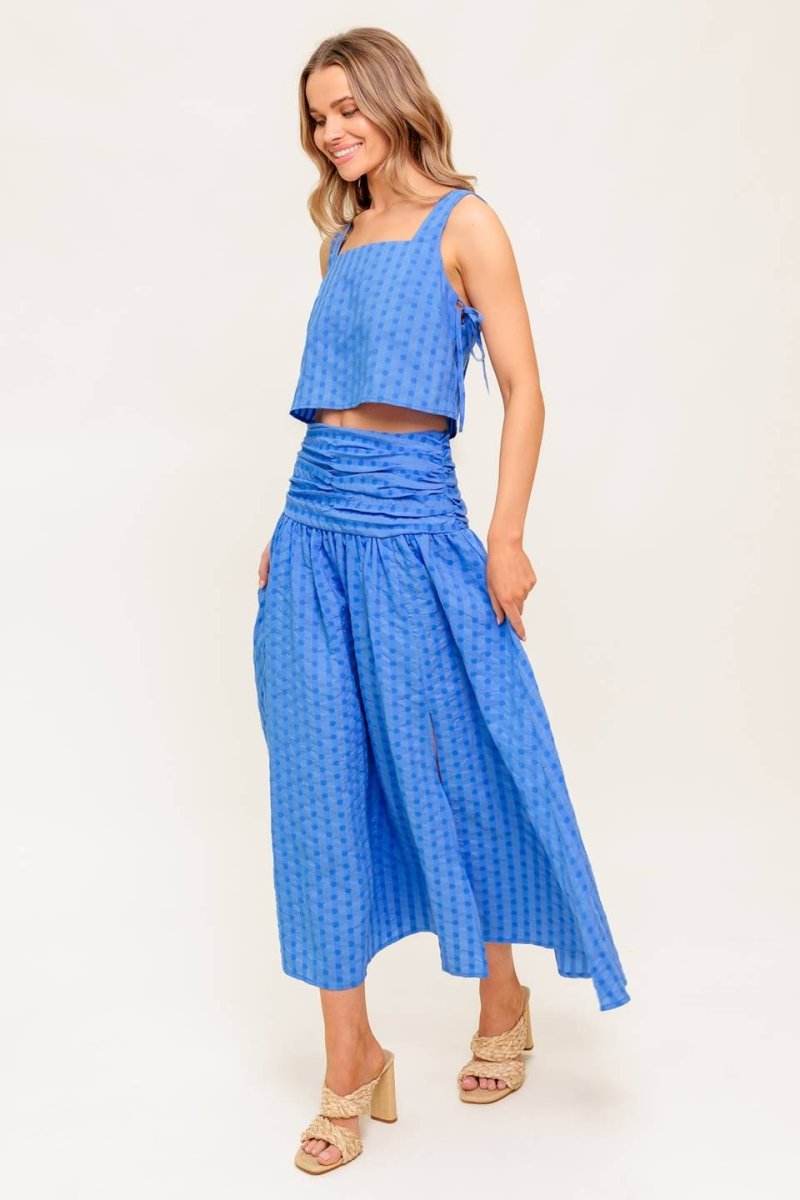 URBAN AFFAIR BLUE TOP AND SKIRT SET - Love Salve 