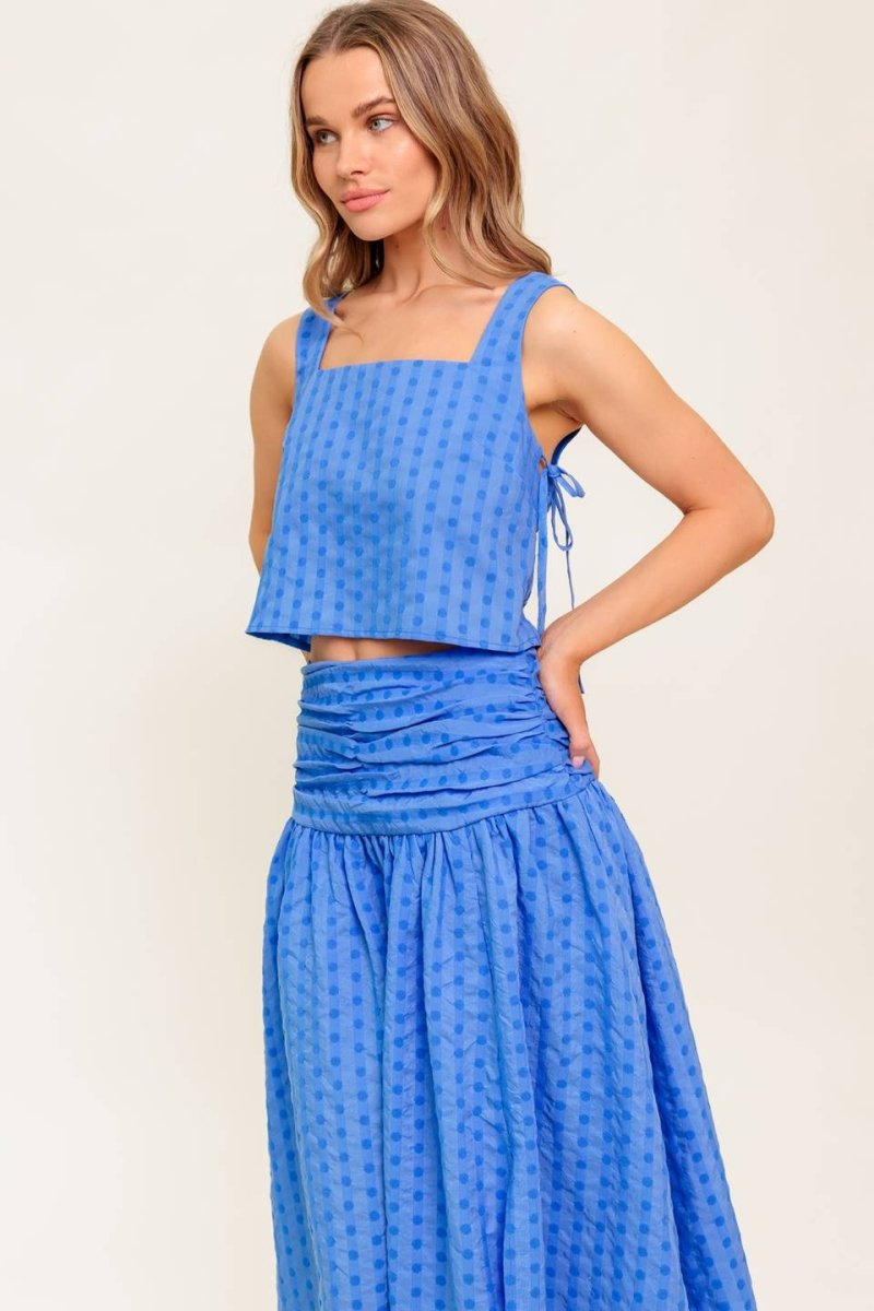 URBAN AFFAIR BLUE TOP AND SKIRT SET - Love Salve 