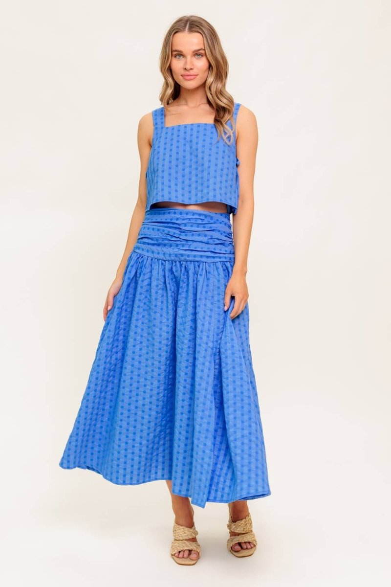 URBAN AFFAIR BLUE TOP AND SKIRT SET - Love Salve 