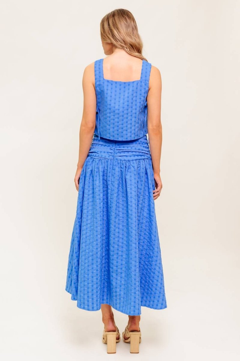URBAN AFFAIR BLUE TOP AND SKIRT SET - Love Salve 