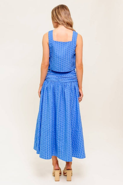 URBAN AFFAIR BLUE TOP AND SKIRT SET - Love Salve 