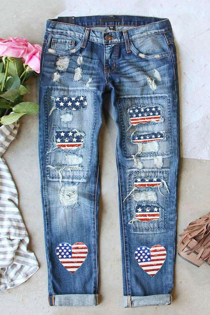 Distressed US Flag Straight Leg JeansRevamp Your Wardrobe
Introducing our Distressed US Flag Straight Leg Jeans, the ultimate fusion of style and comfort. These jeans are designed for those who dare to Love Salve Flag Straight Leg Jeansjeans