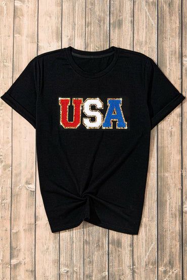 USA Round Neck Short Sleeve T-Shirt - Love Salve