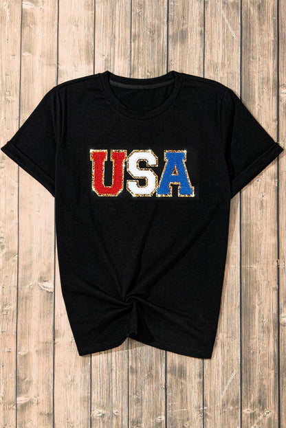 USA Round Neck Short Sleeve T-Shirt - Love Salve