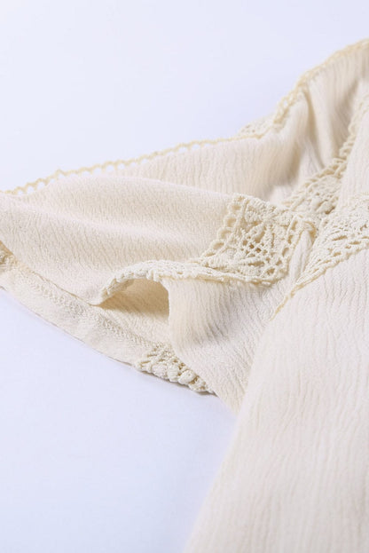 Eyelet Embroidered Button-Up Jumpsuit