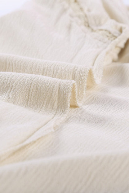 Eyelet Embroidered Button-Up Jumpsuit