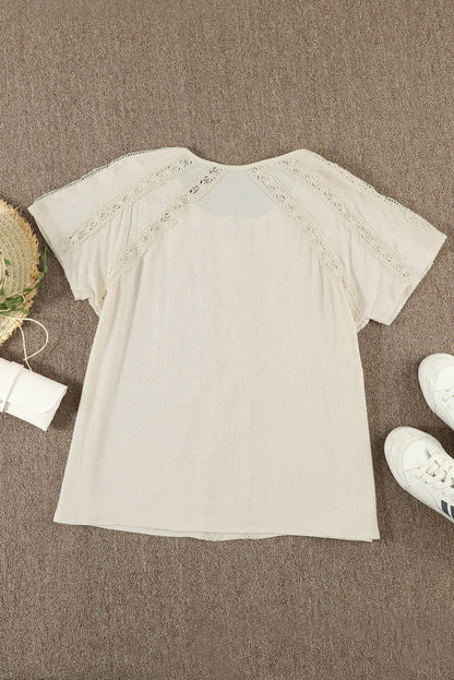 Eyelet Embroidered Button-Up Jumpsuit