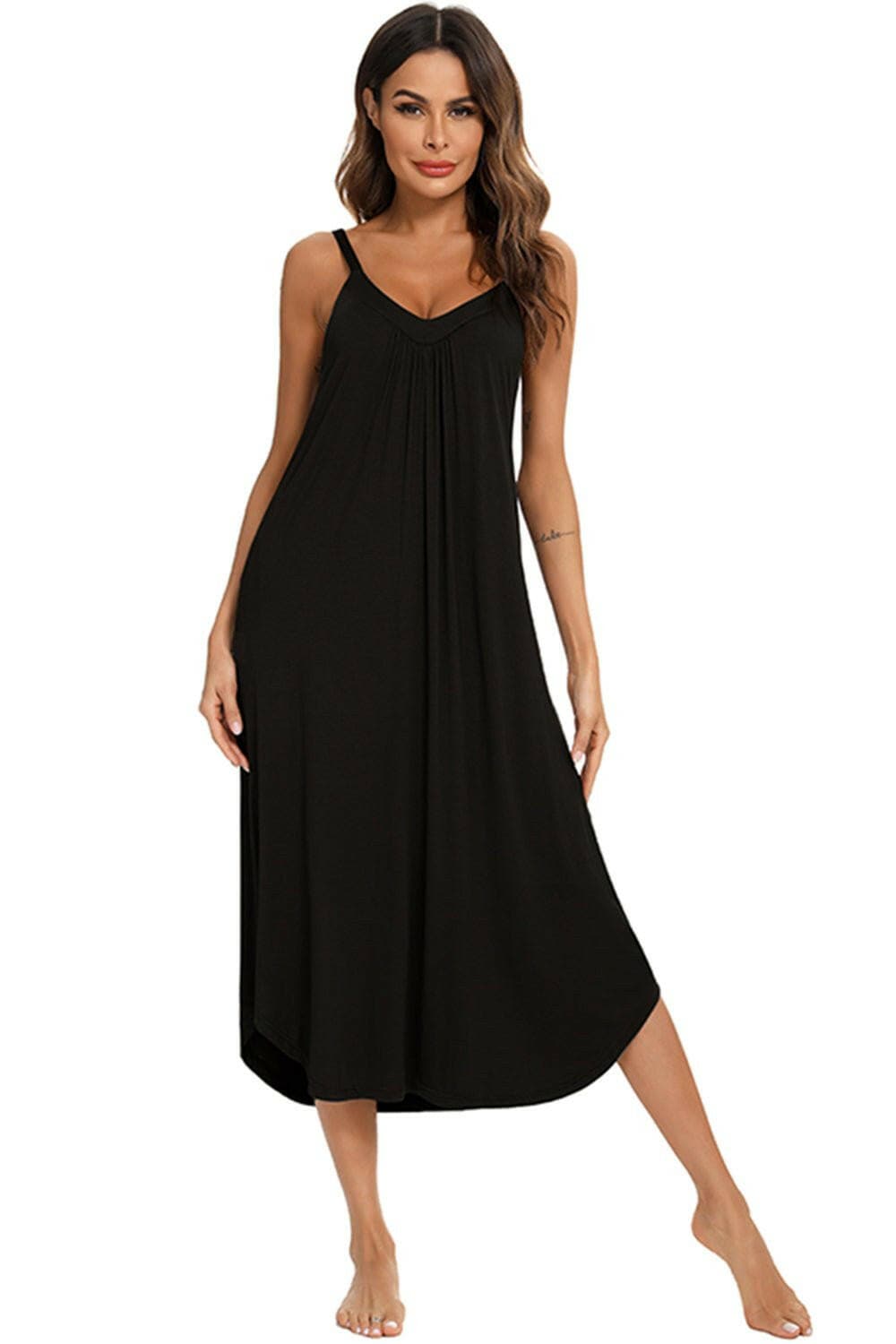 Cozy V-Neck Lounge Midi DressCozy V-Neck Lounge Midi Dress
 Indulge in Ultimate Comfort and Style with our Cozy V-Neck Lounge Midi Dress!
 Main Features:
 
 
Comfortable Elegance: Experience theLove Salve -Neck Lounge Midi Dressswimwear