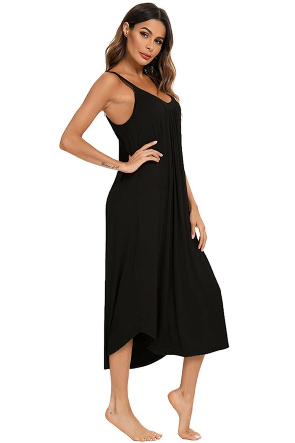 Cozy V-Neck Lounge Midi DressCozy V-Neck Lounge Midi Dress
 Indulge in Ultimate Comfort and Style with our Cozy V-Neck Lounge Midi Dress!
 Main Features:
 
 
Comfortable Elegance: Experience theLove Salve -Neck Lounge Midi Dressswimwear