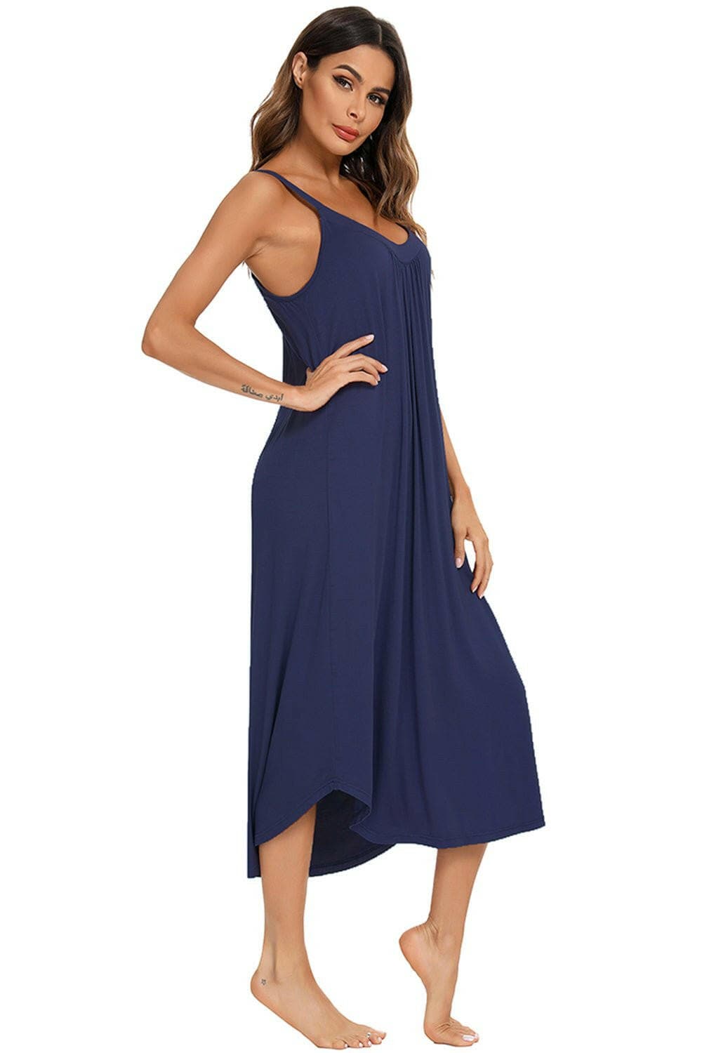 Cozy V-Neck Lounge Midi DressCozy V-Neck Lounge Midi Dress
 Indulge in Ultimate Comfort and Style with our Cozy V-Neck Lounge Midi Dress!
 Main Features:
 
 
Comfortable Elegance: Experience theLove Salve -Neck Lounge Midi Dressswimwear