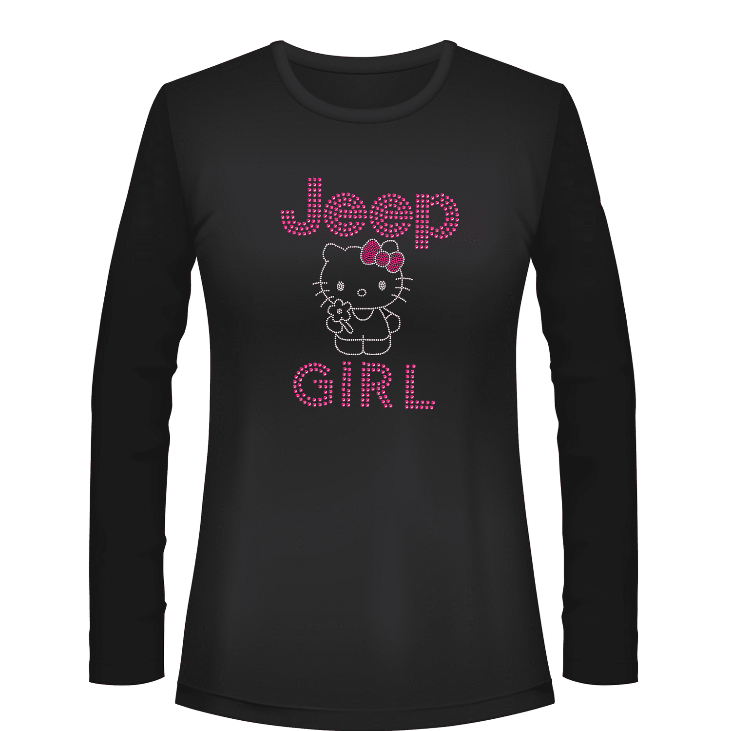 Hi Kitty Jeeper  Rhinestone Tee Short or Long  Sleeve MM
