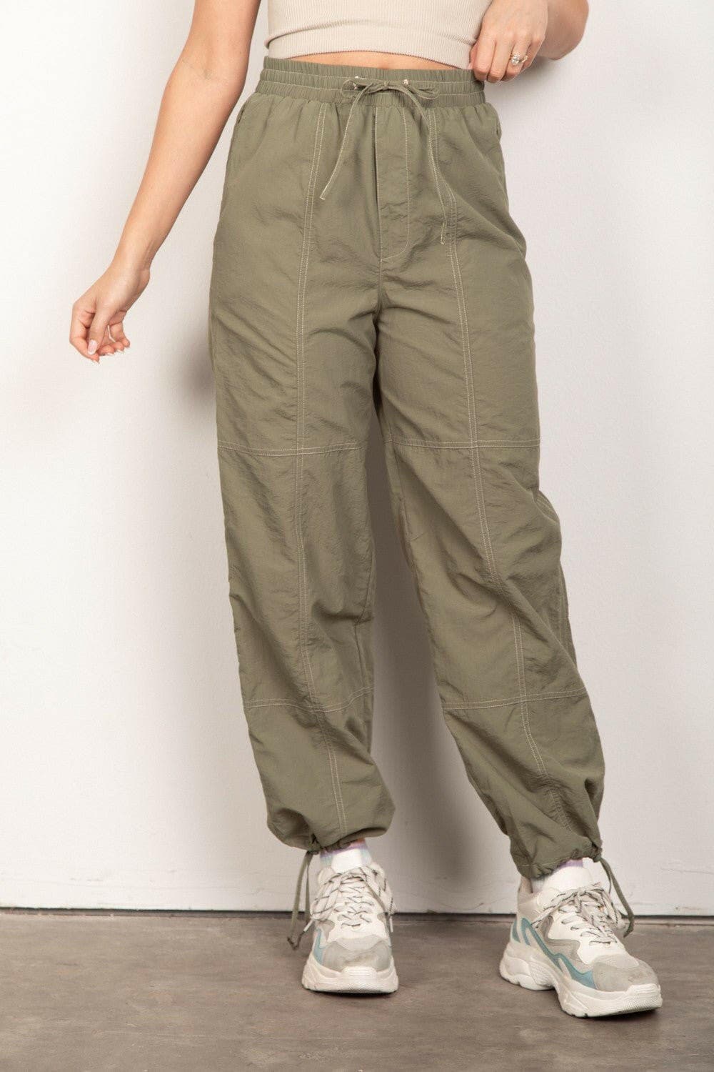 Joggers with Customizable Parachute Style - Very J EditionElevate Your Style with Very J's Customizable Parachute Joggers
 Transform your wardrobe with the Very J Edition Parachute Style Woven Drawstring Joggers. These joggLove Salve Customizable Parachute Style -TIKTOK