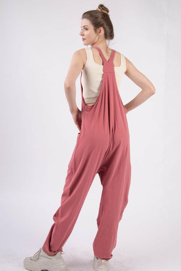 VERY J Plunge Sleeveless Jumpsuit with Pockets - Love Salve