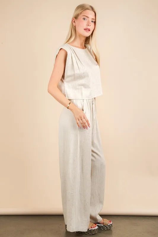 VERY J Solid Woven Top & Pants Set - Love Salve