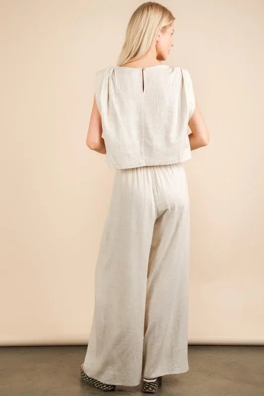 VERY J Solid Woven Top & Pants Set - Love Salve