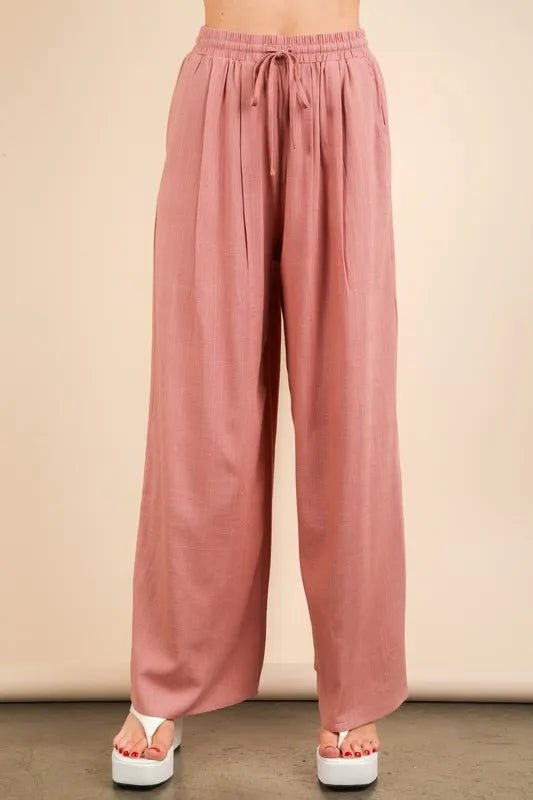 VERY J Solid Woven Top & Pants Set - Love Salve