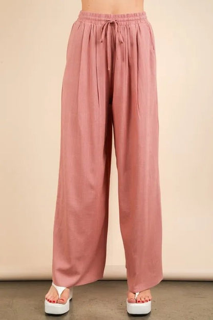VERY J Solid Woven Top & Pants Set - Love Salve