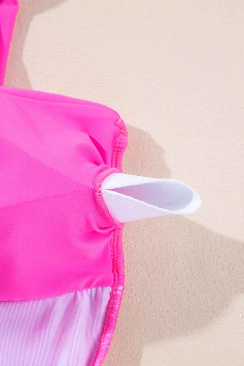 Vibrant Pink Backless Twist Bowknot One - Piece Swimsuit - Love Salve