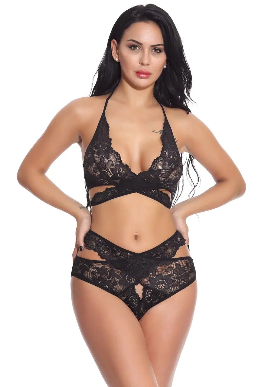 3wishes.com Lace Wrap Around Bra Set - Premium Quality 3wishes.com