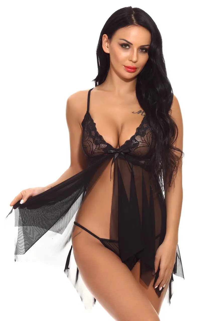 Mesh Handkerchief Babydoll 3wishes.com