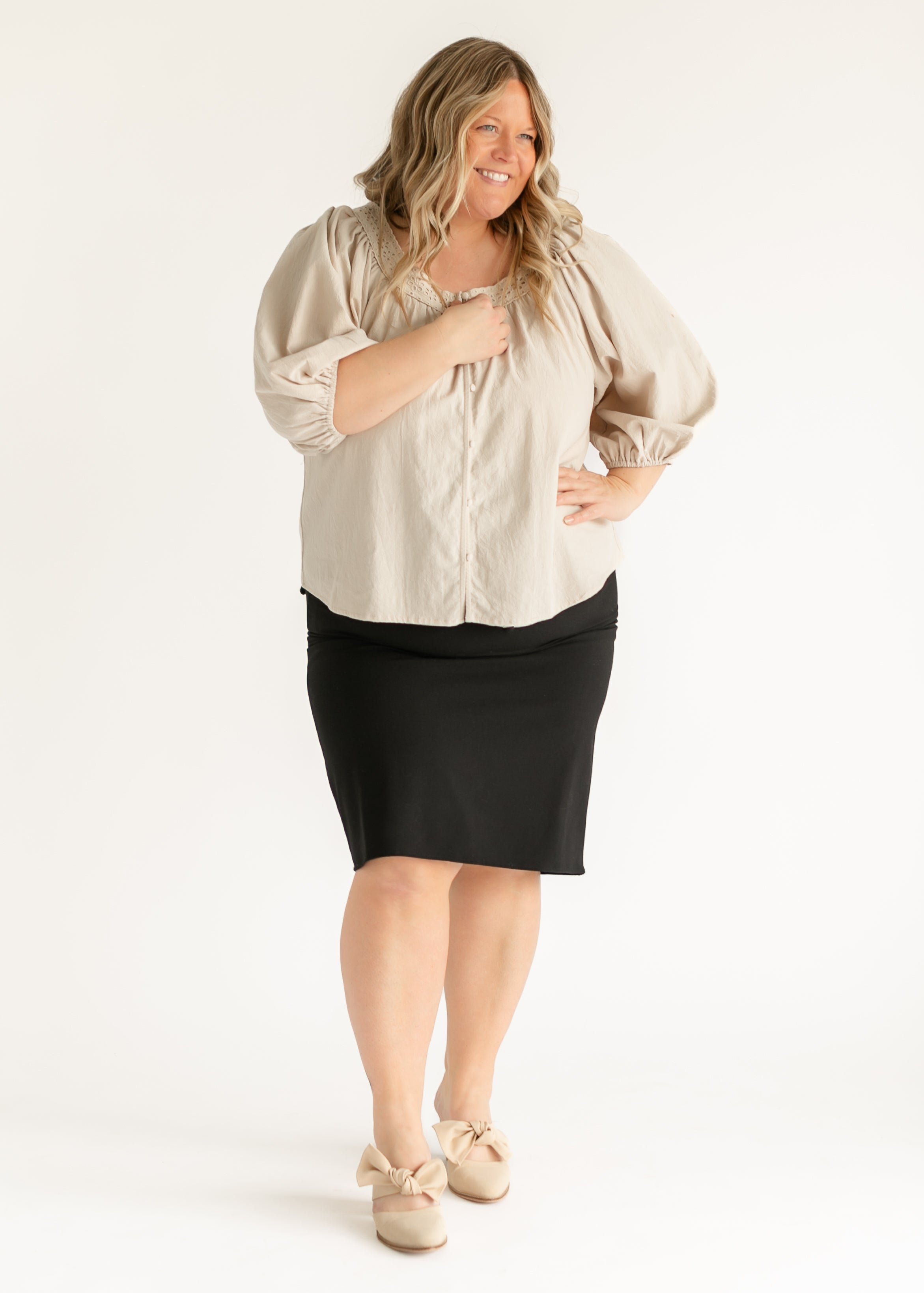 Wanda Classic Pencil Midi Skirt Inherit Co.