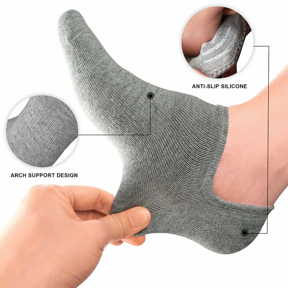 wernies No Show Socks Women Low Socks Non Slip Flat Boat Line 4/8 Pairs - Love Salve 