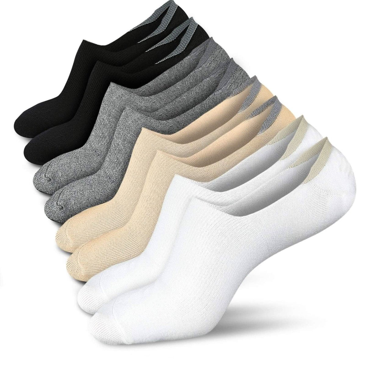 wernies No Show Socks Women Low Socks Non Slip Flat Boat Line 4/8 Pairs - Love Salve 