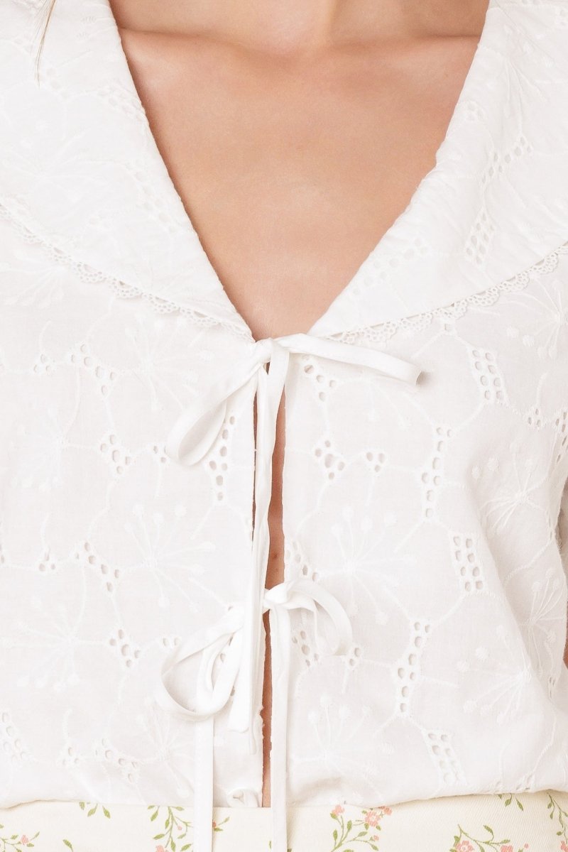 WHAT WILL BE EYELET WOVEN TOP - Love Salve