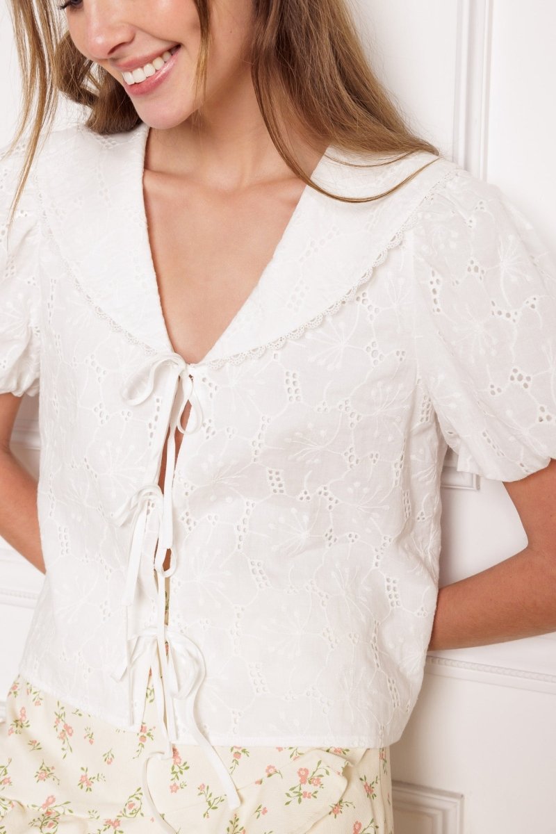 WHAT WILL BE EYELET WOVEN TOP - Love Salve