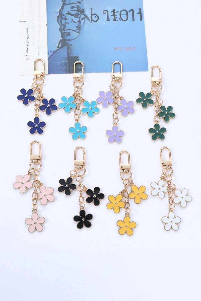 White Cute Flower Shape Ornament Key Buckle - Love Salve