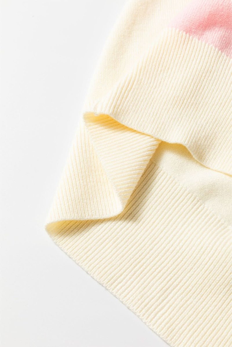 White Stripe Colorful Pattern Button Front Sweater Cardigan - Love Salve 