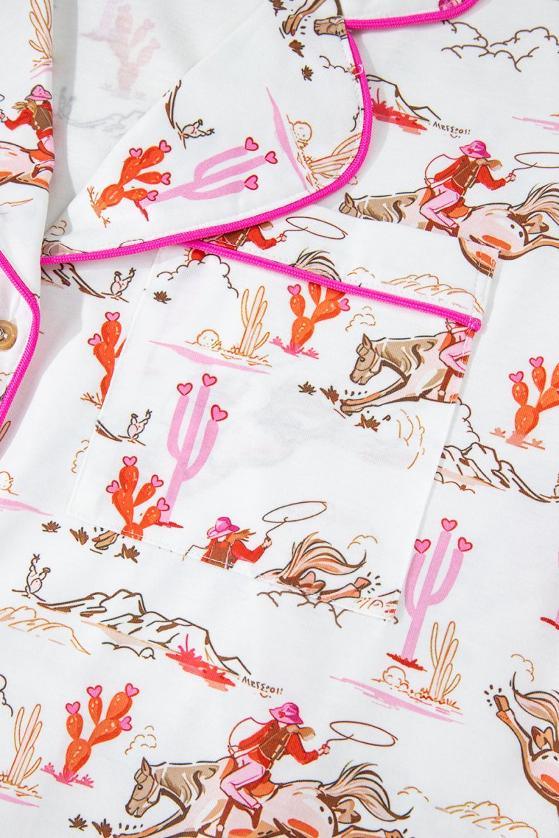 White Western - Themed Sleepwear Set - Love Salve