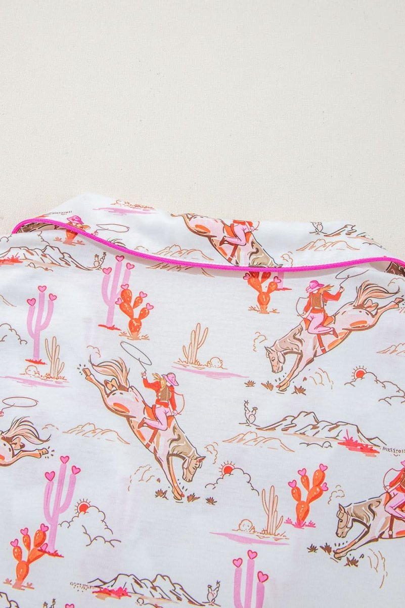 White Western - Themed Sleepwear Set - Love Salve