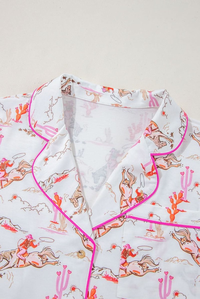 White Western - Themed Sleepwear Set - Love Salve