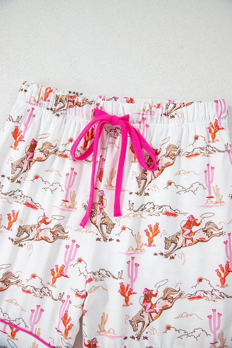 White Western - Themed Sleepwear Set - Love Salve
