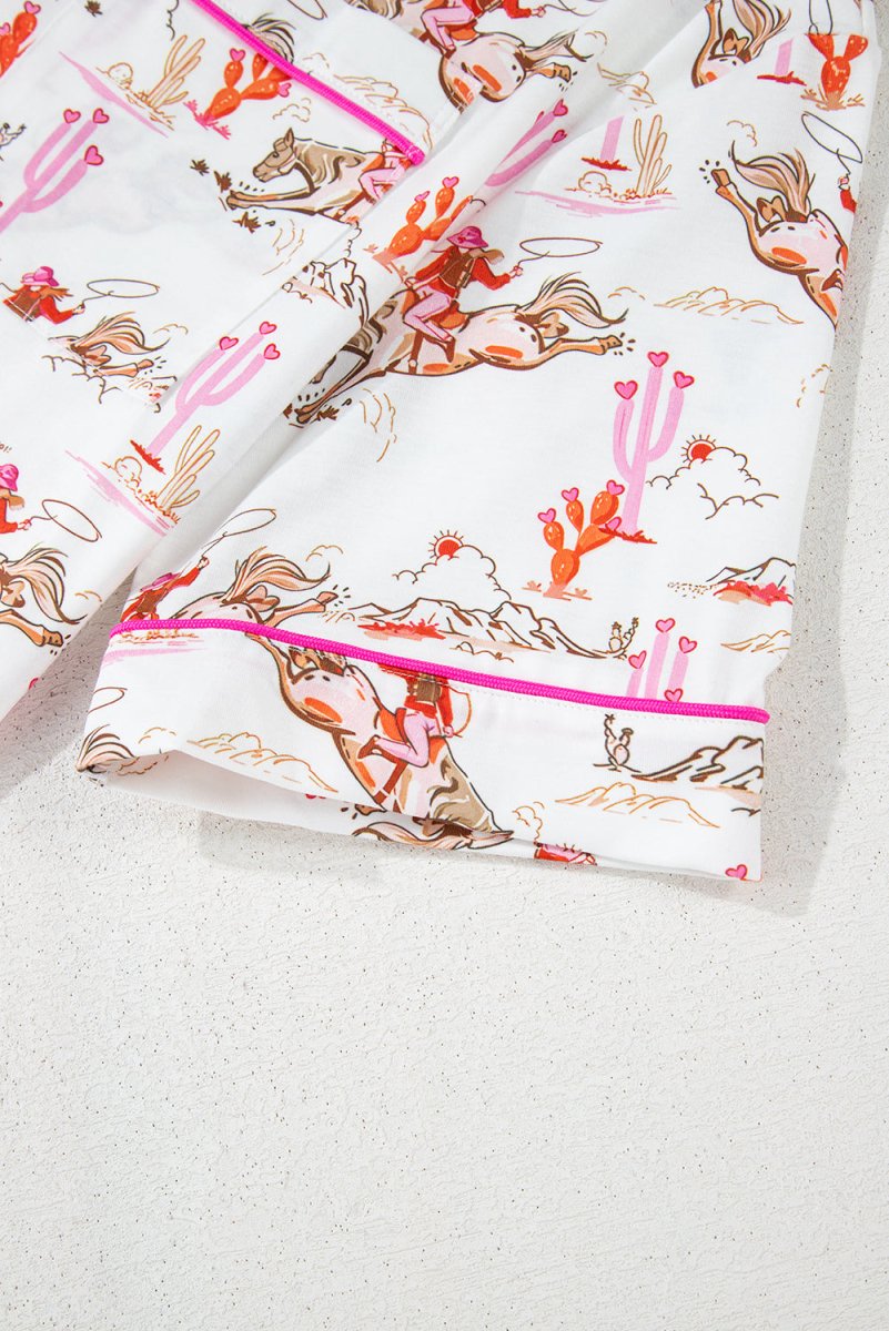 White Western - Themed Sleepwear Set - Love Salve