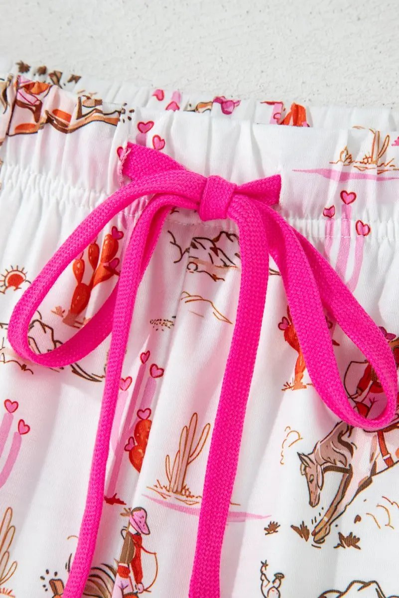 White Western-Themed Sleepwear Set - Love Salve 