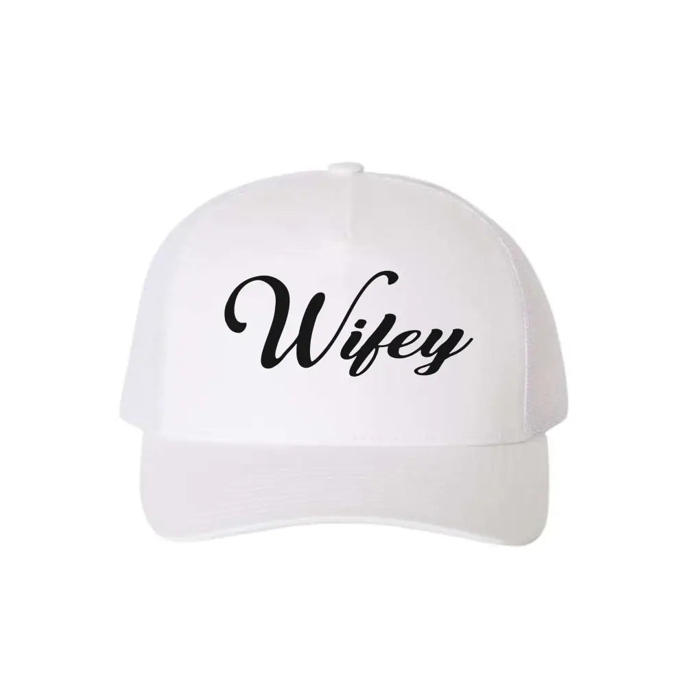 Embroidered Wifey Trucker Hat – Classic Mesh Cap for Wedding or Anniversary Adorb.co