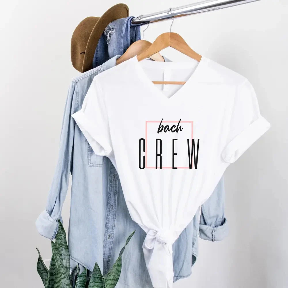 Bach Crew Bride To be Party Bachelorette V-Neck T-shirt Adorb.co