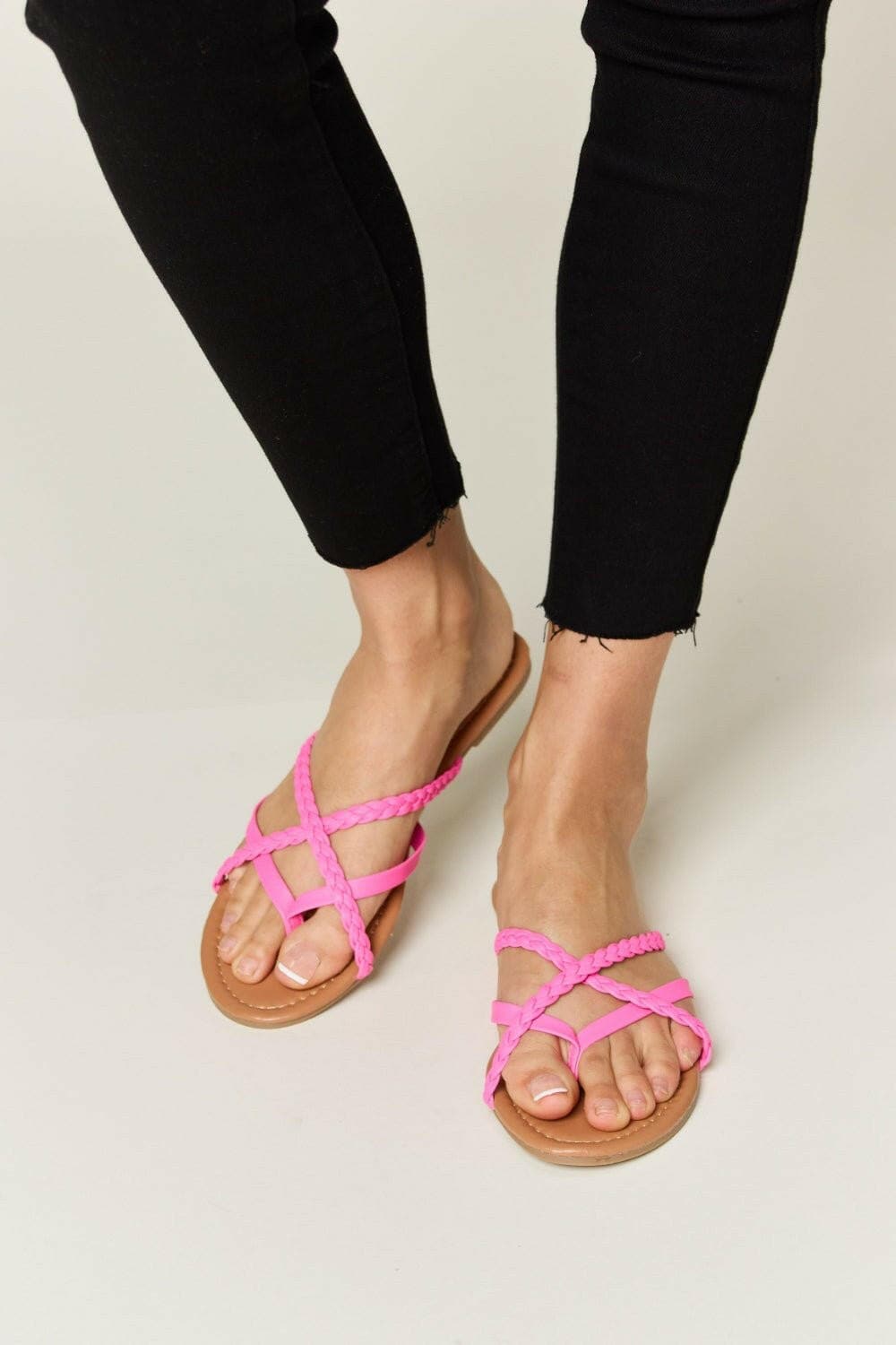 WILD DIVA Crisscross PU Leather Open Toe Sandals - Love Salve