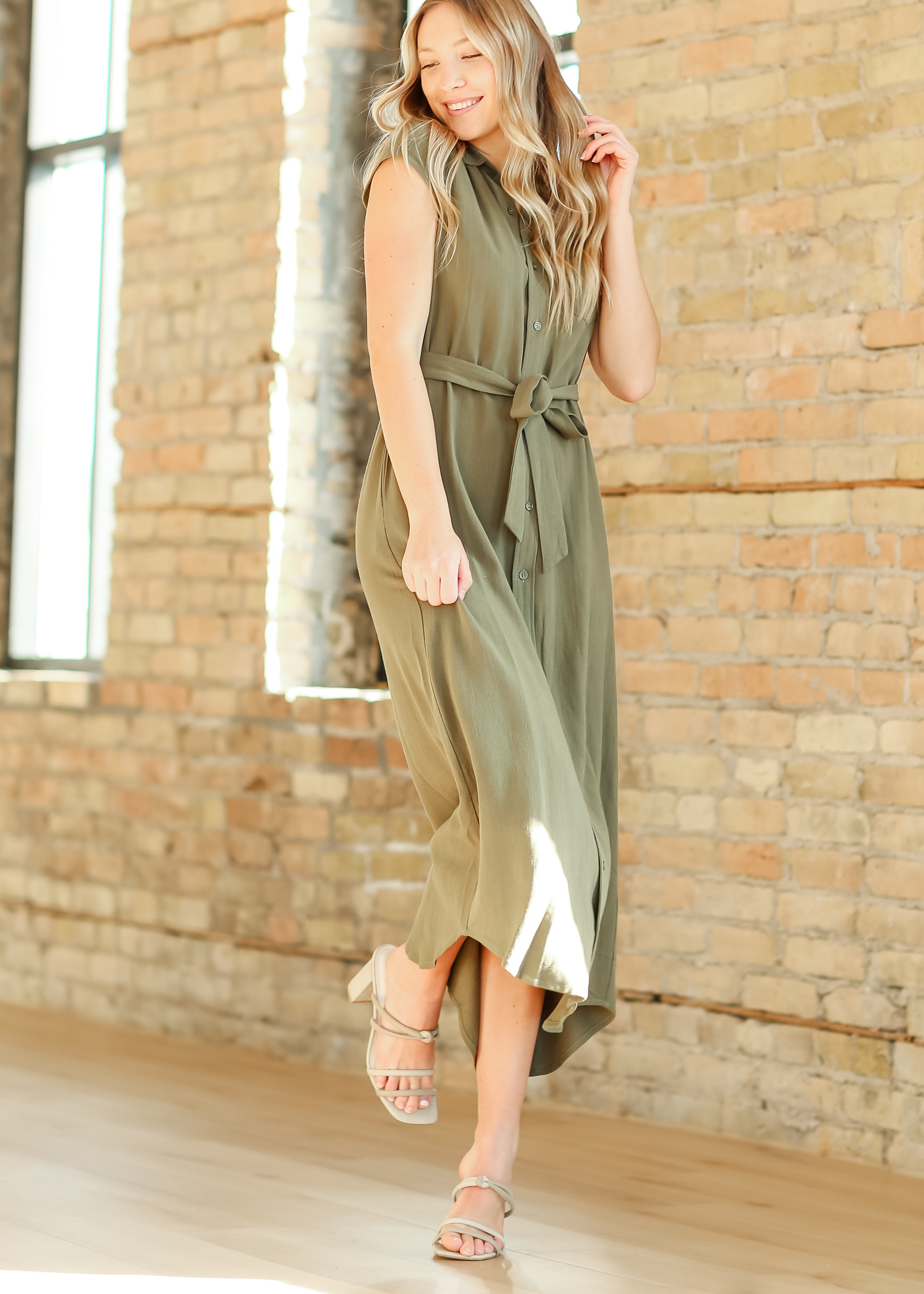 Willow Cap Sleeve Linen Midi Dress - FINAL SALE Inherit Co.
