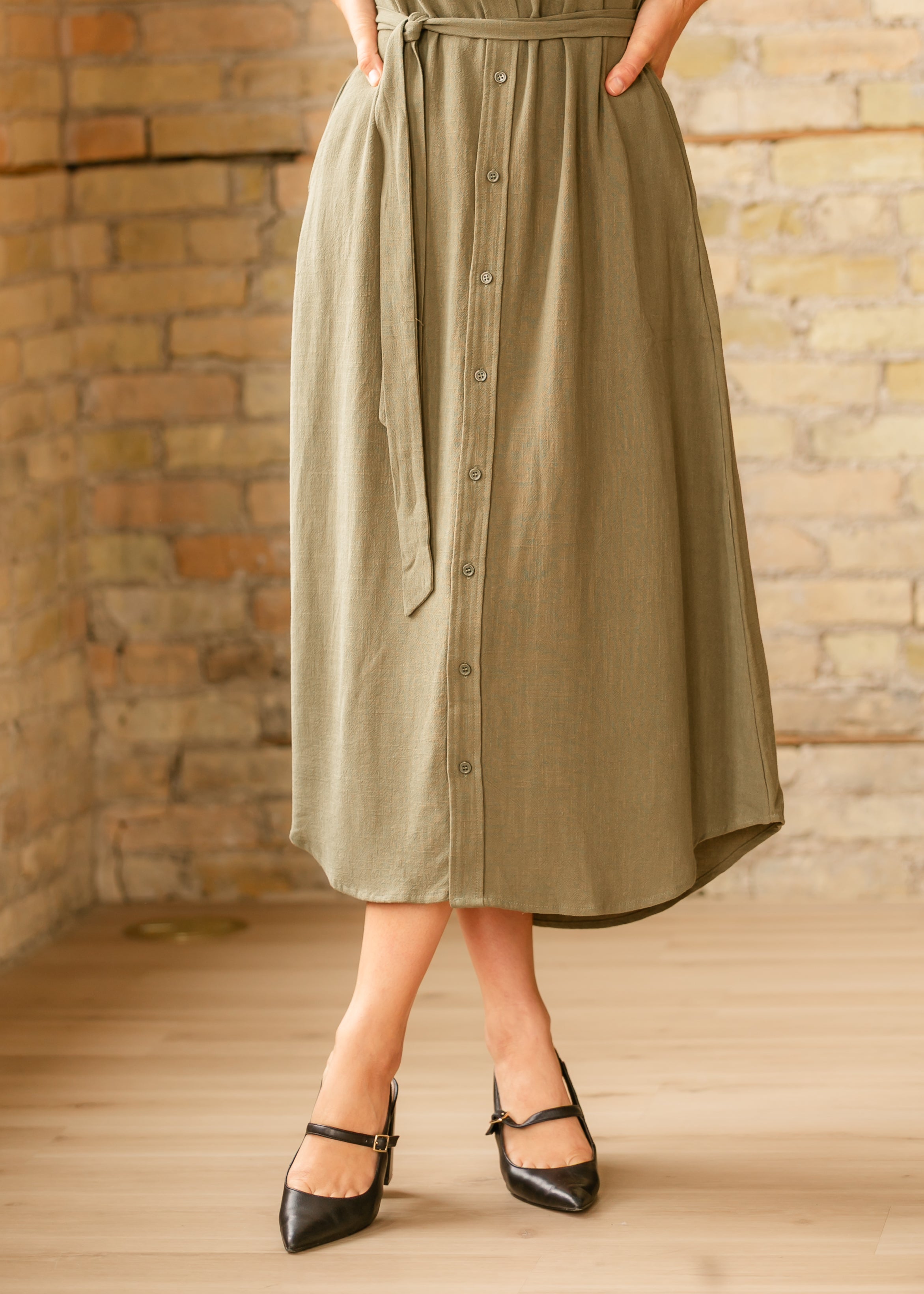 Willow Cap Sleeve Linen Midi Dress - FINAL SALE Inherit Co.