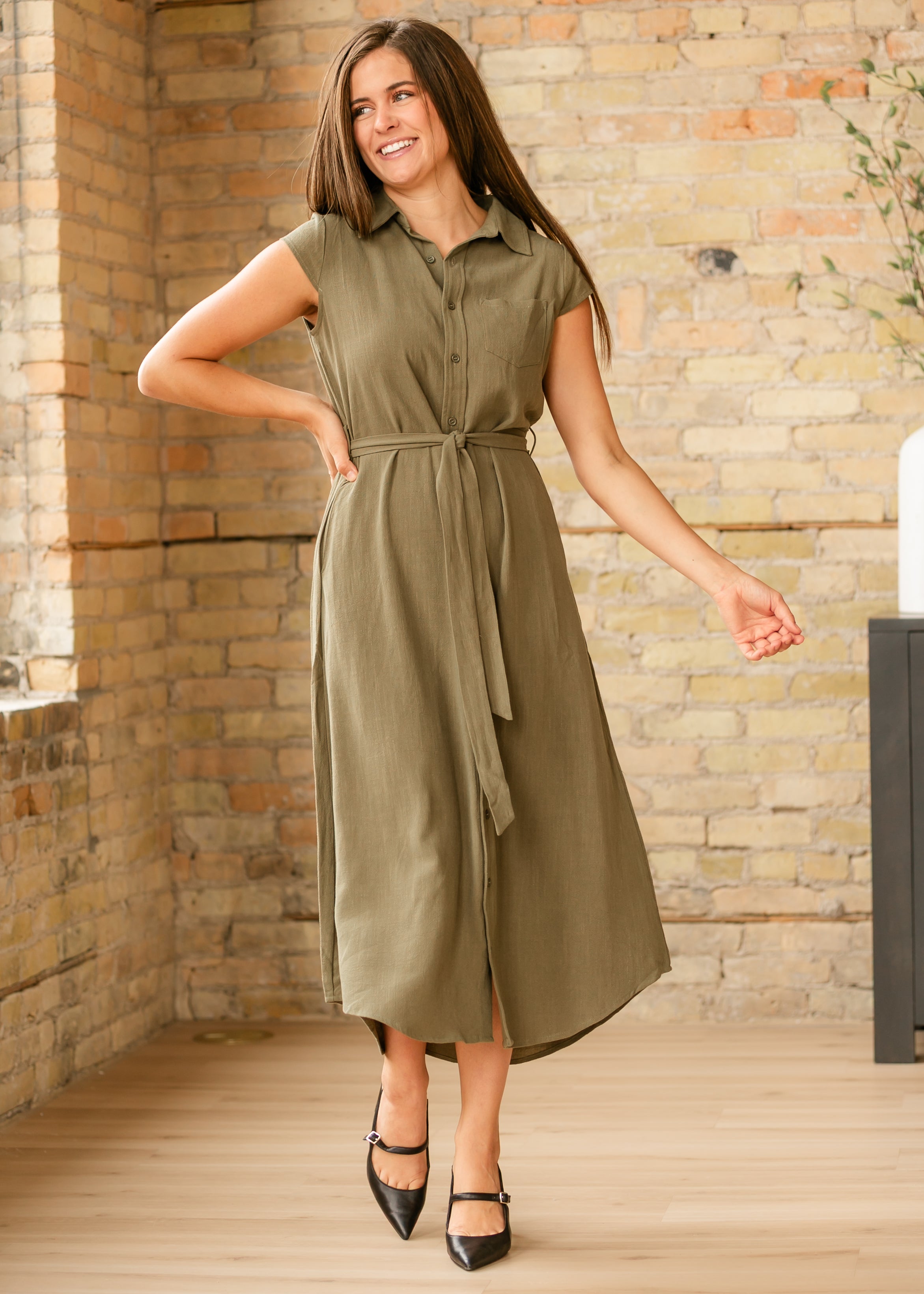 Willow Cap Sleeve Linen Midi Dress - FINAL SALE Inherit Co.
