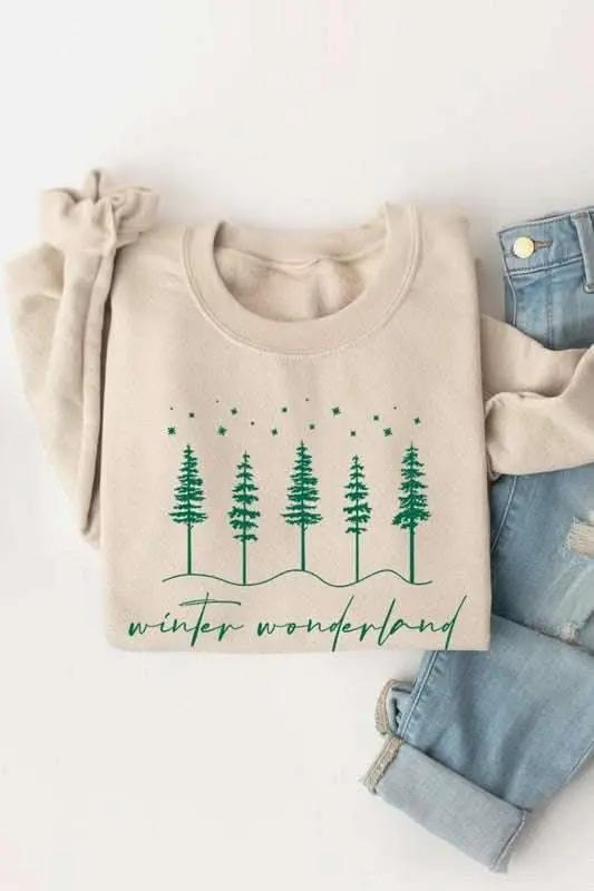 Winter Wonderland Graphic Fleece Sweatshirts - Love Salve 