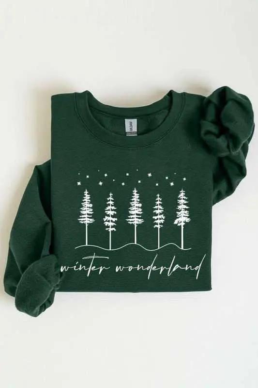 Winter Wonderland Graphic Fleece Sweatshirts - Love Salve 