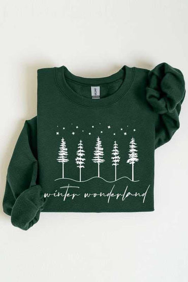 Winter Wonderland Graphic Fleece Sweatshirts - Love Salve 